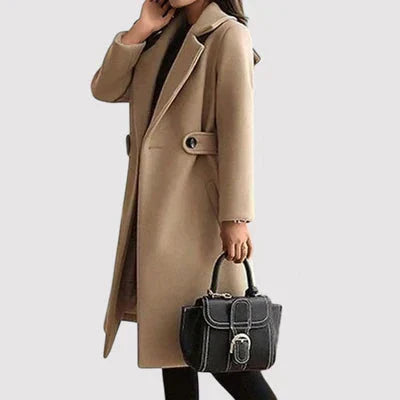 Elena | Wool Belted Coat for Timeless Elegance