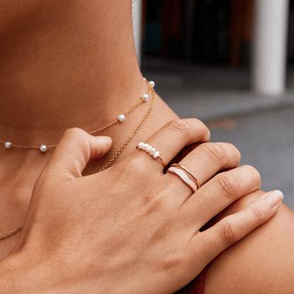 Classic Silver Ring with Freshwater Pearl