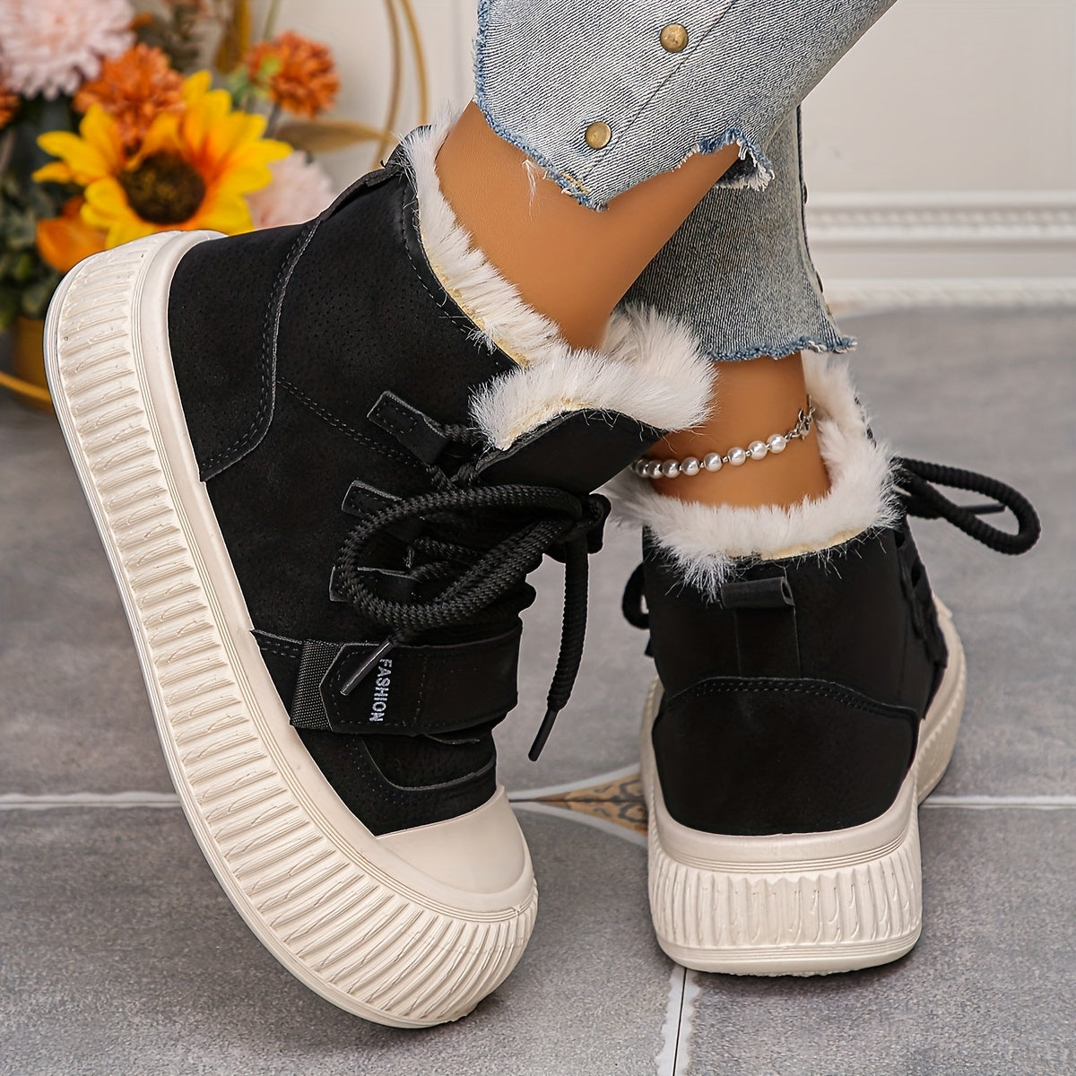 Nora | Plush-Lined Mid-Top Winter Boots