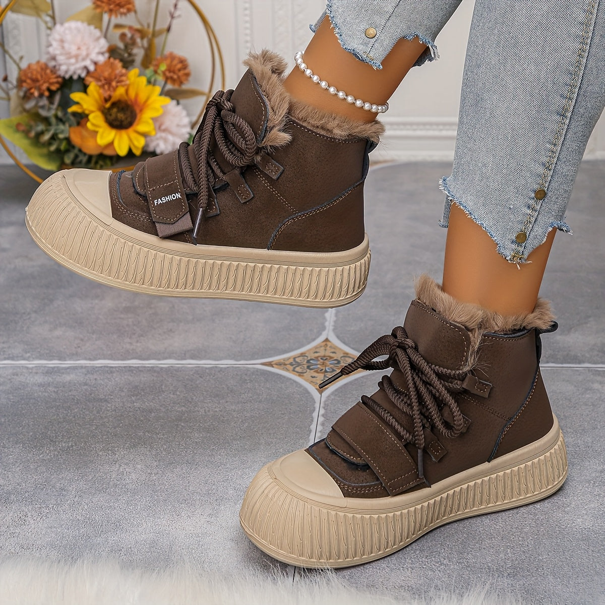 Nora | Plush-Lined Mid-Top Winter Boots