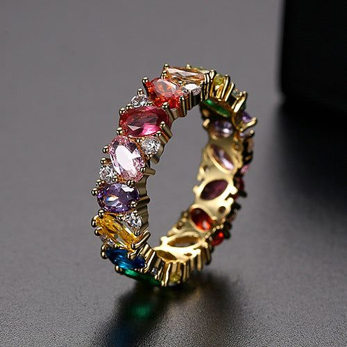 Vintage Ring with a Colorful Rhinestone