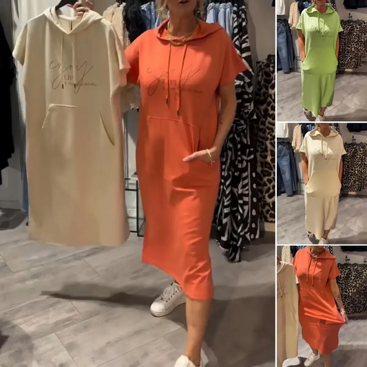 💥🔥👗[S-5XL]2025 New Summer Style Loose, Comfortable and Breathable Plus Size Sweatshirt Dress