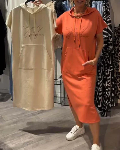 💥🔥👗[S-5XL]2025 New Summer Style Loose, Comfortable and Breathable Plus Size Sweatshirt Dress