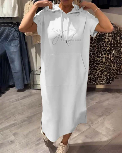💥🔥👗[S-5XL]2025 New Summer Style Loose, Comfortable and Breathable Plus Size Sweatshirt Dress