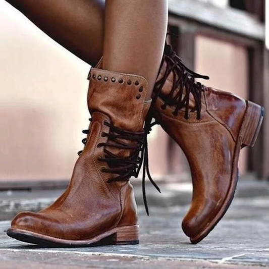 AVA | Vintage Lace-Up Boots