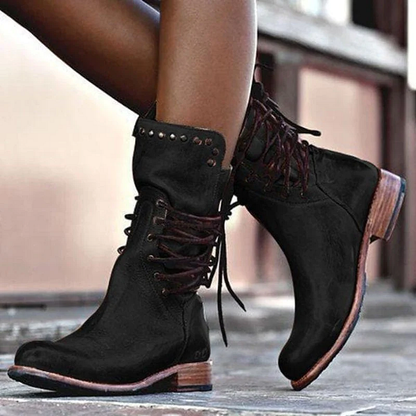 AVA | Vintage Lace-Up Boots