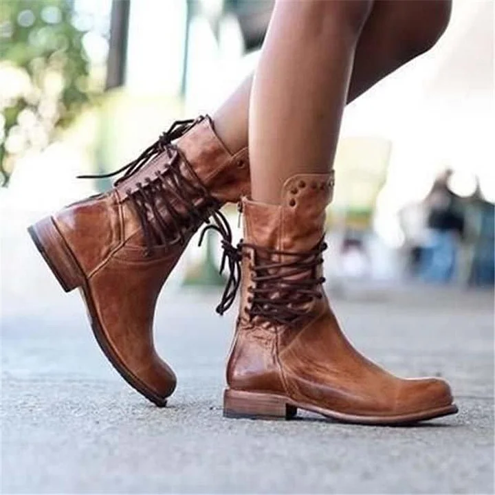 AVA | Vintage Lace-Up Boots