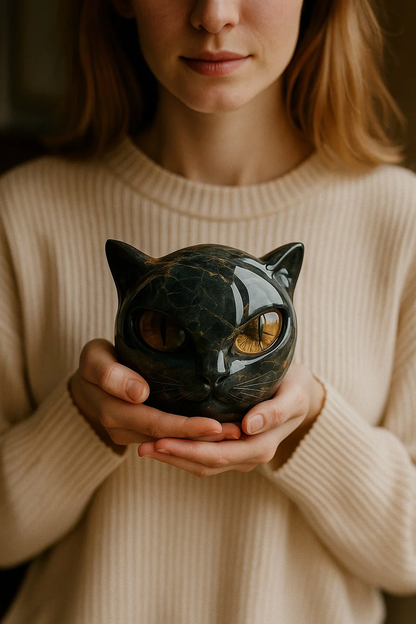 ONYX | Handcrafted Black Cat Sculpture