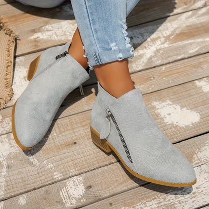 Soleva | Side-Zip Block Heel Ankle Boots
