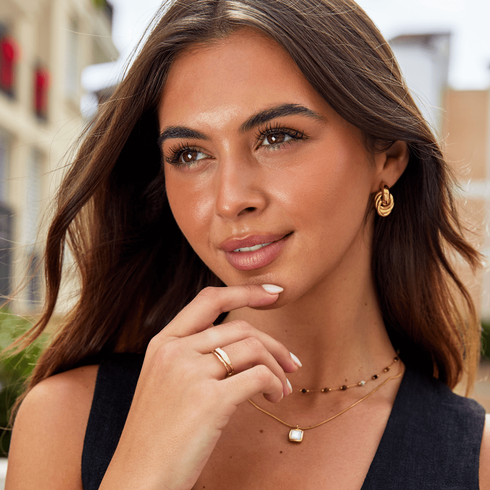 Gold Sahara Ring with Lapis