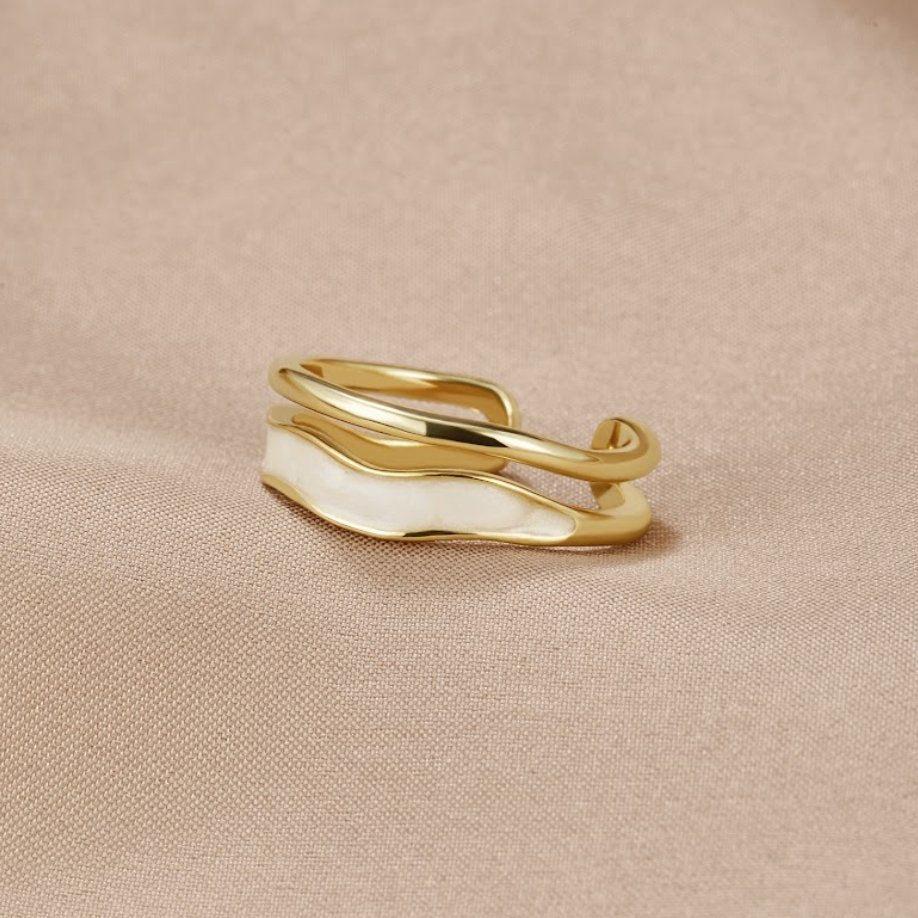Gold Sahara Ring with Lapis