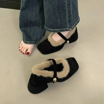 LunaWarm™ Furry Mary Jane Comfort Shoes
