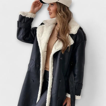 Maria | Classic Long Teddy Collar Coat
