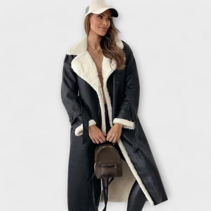 Maria | Classic Long Teddy Collar Coat