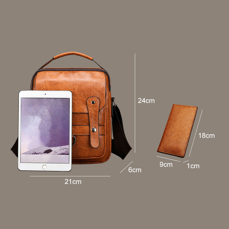 🔥Trendy PU Leather Men's Crossbody Bag with Wallet