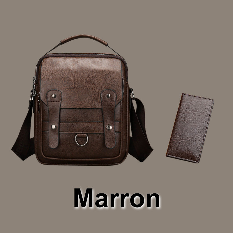 🔥Trendy PU Leather Men's Crossbody Bag with Wallet