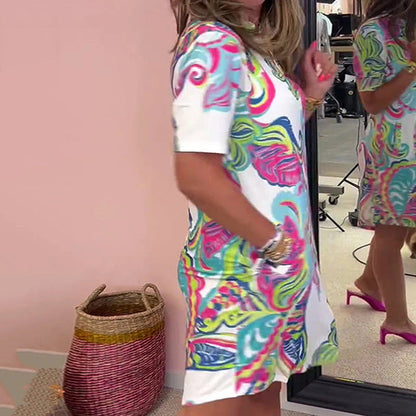 🌸Women's Floral Print Dress with V-Neck