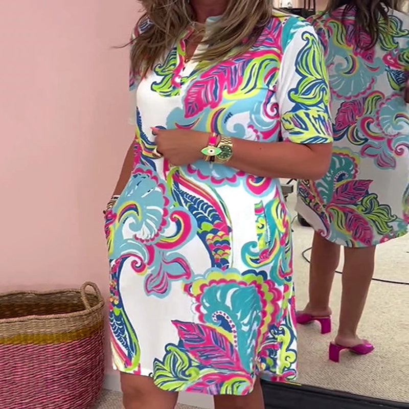 🌸Women's Floral Print Dress with V-Neck