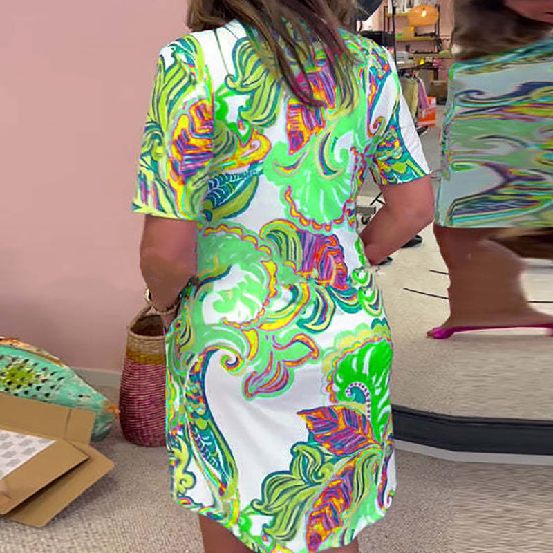 🌸Women's Floral Print Dress with V-Neck