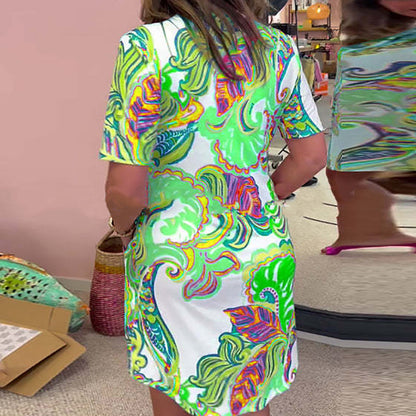 🌸Women's Floral Print Dress with V-Neck