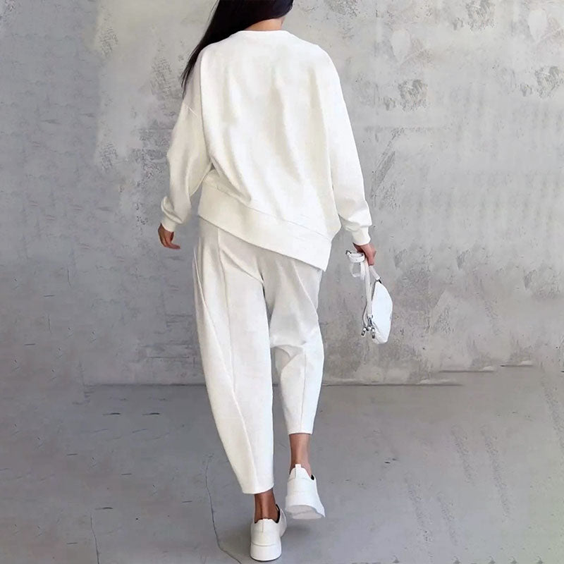 LIANNE | Two-piece Set w/ Long-Sleeved Top and Loose-fitting Pants