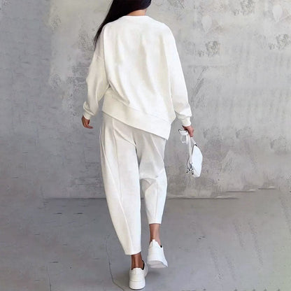 LIANNE | Two-piece Set w/ Long-Sleeved Top and Loose-fitting Pants