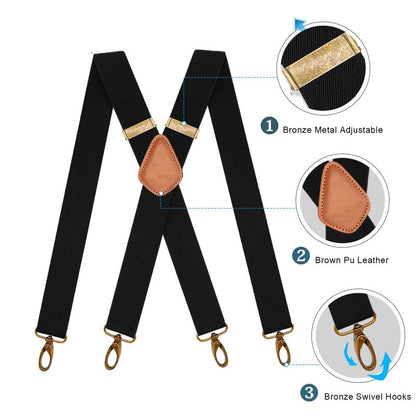 Universal, Highly Elastic X-Shaped Suspenders