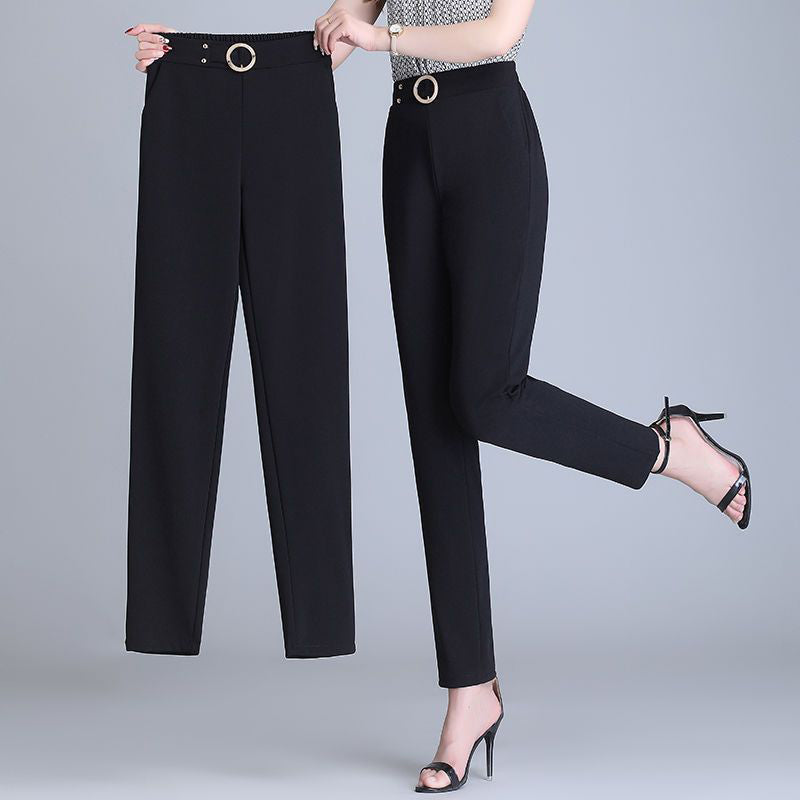 Women's Ankle-Length Pants with a High Waist and a Comfortable Cut