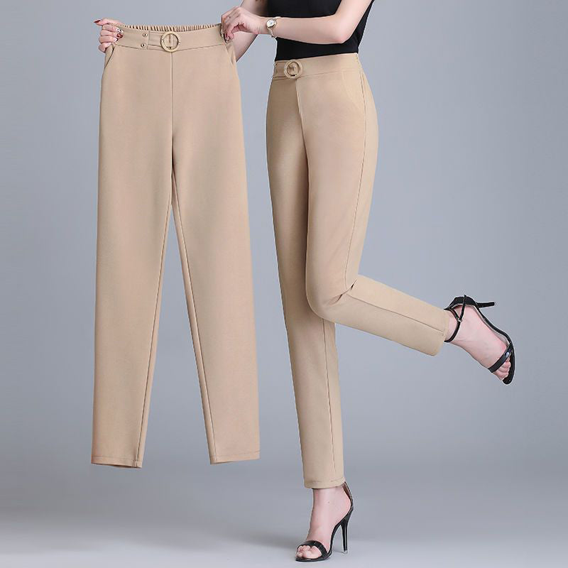 Women's Ankle-Length Pants with a High Waist and a Comfortable Cut