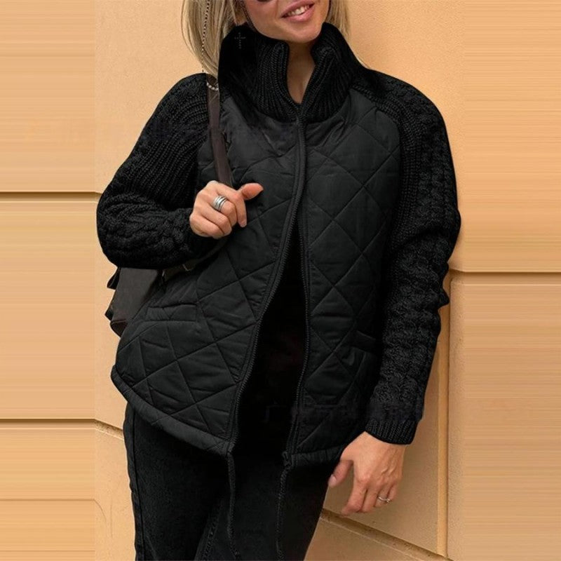 Women's Knitted Quilted Down Jacket with Patchwork（🔥Free Shipping）