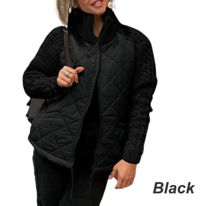 Women's Knitted Quilted Down Jacket with Patchwork（🔥Free Shipping）