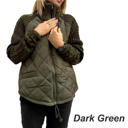 Women's Knitted Quilted Down Jacket with Patchwork（🔥Free Shipping）