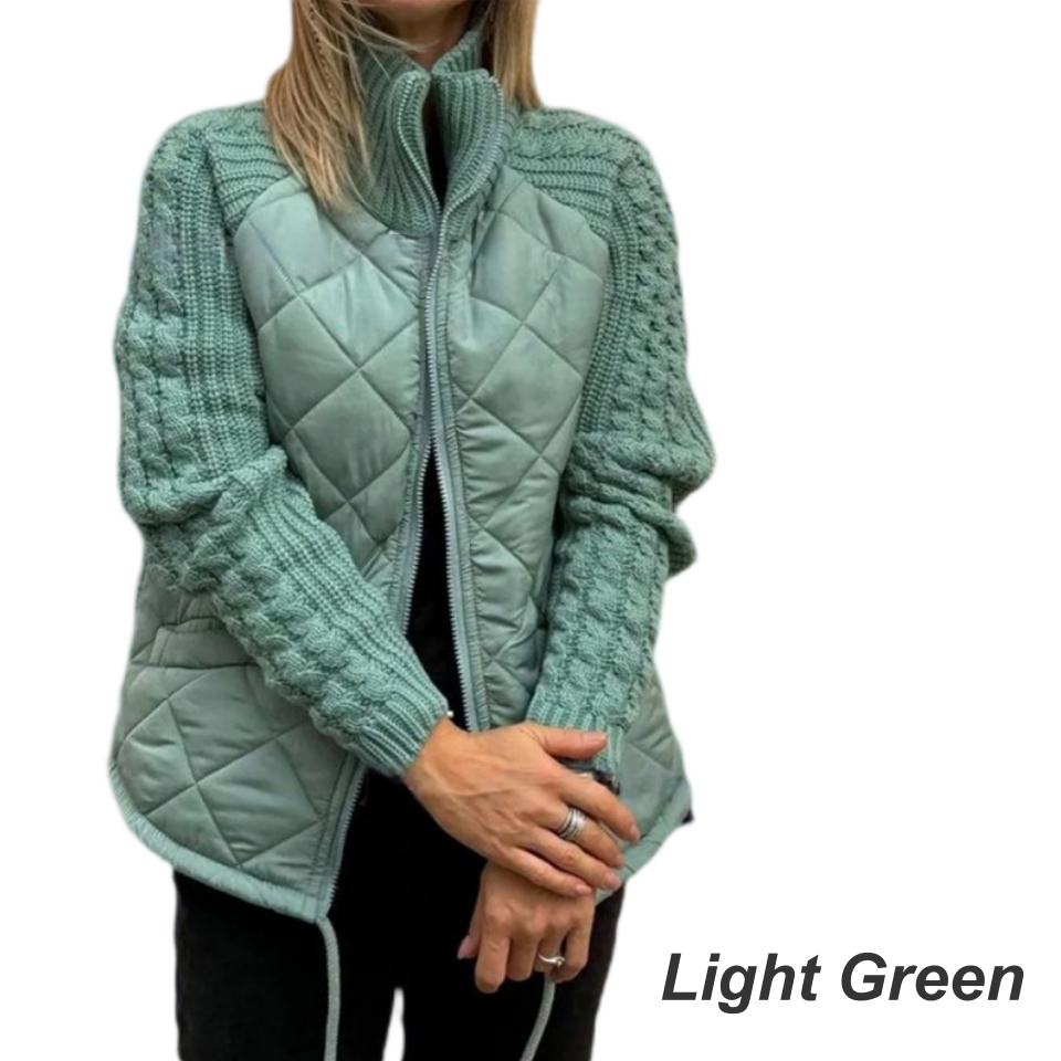 Women's Knitted Quilted Down Jacket with Patchwork（🔥Free Shipping）