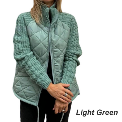Women's Knitted Quilted Down Jacket with Patchwork（🔥Free Shipping）