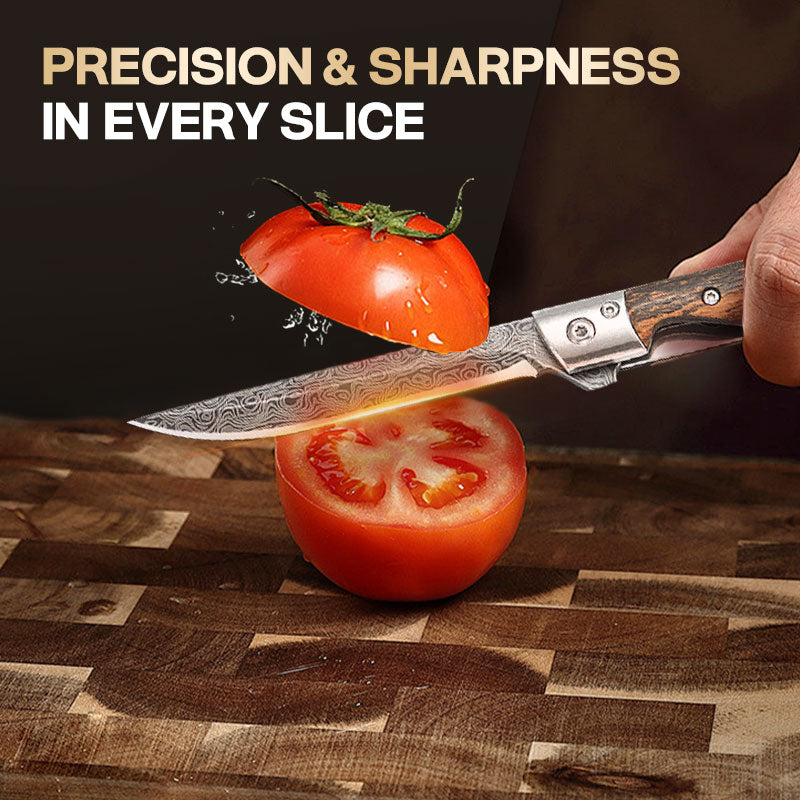 🔥 Big Sale 50% OFF🔥🗡️Folding Knife with Wooden Handle for Work, Hiking & Camping ⛺ Buy 1, Get 1 Free