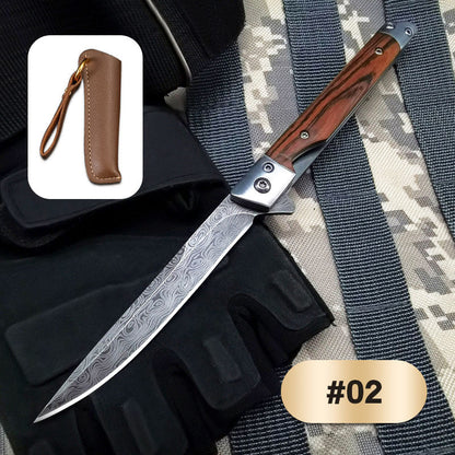 🔥 Big Sale 50% OFF🔥🗡️Folding Knife with Wooden Handle for Work, Hiking & Camping ⛺ Buy 1, Get 1 Free