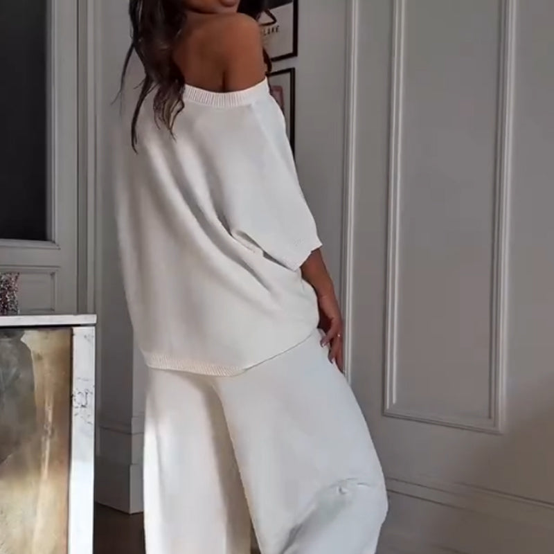 🔥Summer New Arrivals🔥Women's Casual Two-Piece Set One-Shoulder Top & Pants