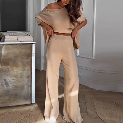 🔥Summer New Arrivals🔥Women's Casual Two-Piece Set One-Shoulder Top & Pants