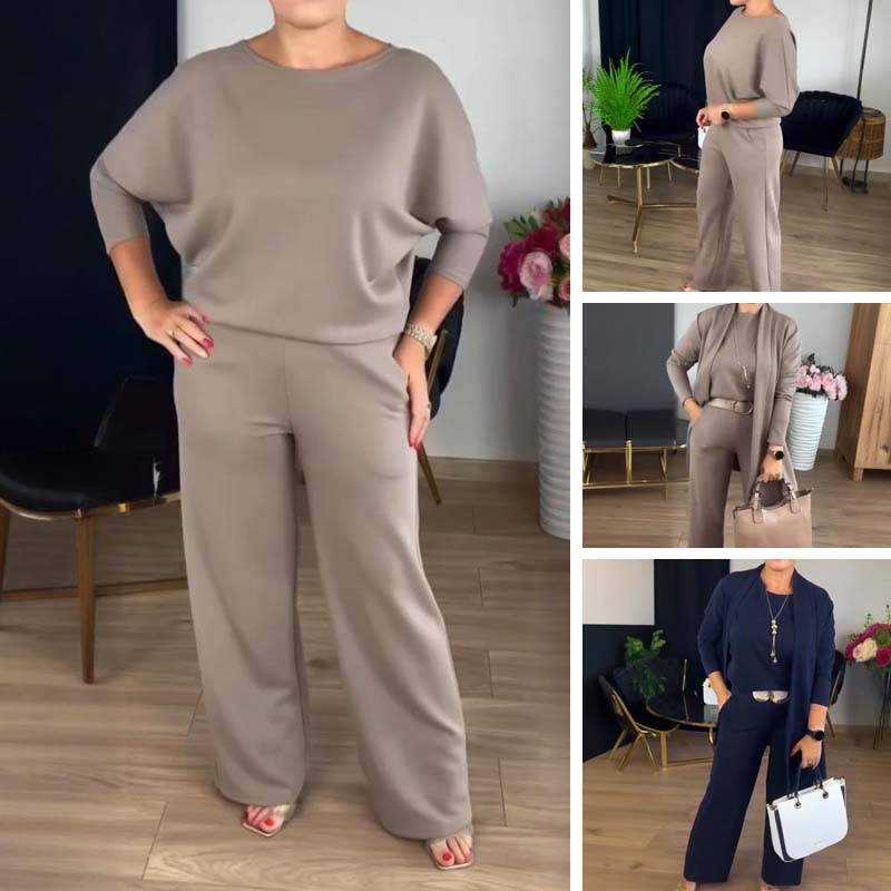 Stylish 3-piece Set w/ Long Cardigan, Top & Pants🔥FREE SHIPPING