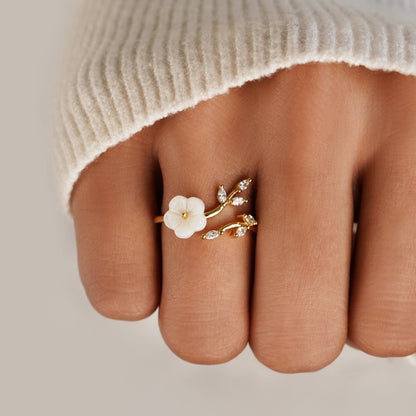 Ring with White Flowers